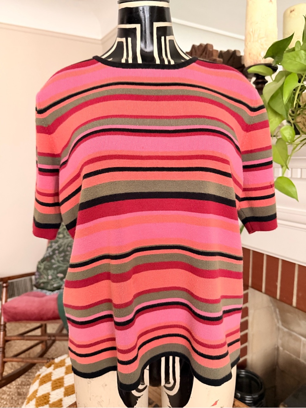 100% Cotton Vibrant Striped Shirt 90s